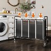 4 Section Heavy Duty Laundry Sorter, Separated Laundry Hamper Cart with Wheels and Removable Bags, Rolling Laundry Basket Organizer - 3 of 4