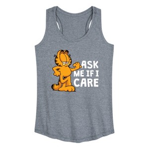 Women's - Garfield - Ask Me If I Care Graphic Racerback Tank - 1 of 4