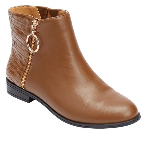 Womens wide width sale leather booties