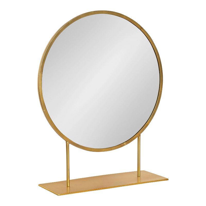 18&#34; x 22&#34; Rouen Round Wall Mirror Gold - Kate &#38; Laurel All Things Decor, 1 of 9