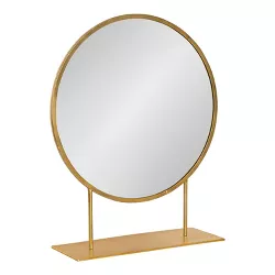 18" x 22" Rouen Round Wall Mirror Gold - Kate & Laurel All Things Decor