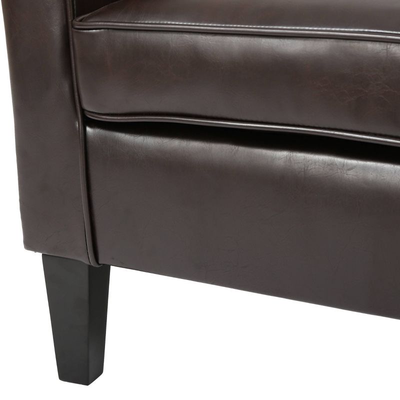 Aiden Bonded Leather Club Chair Brown - Christopher Knight Home, 3 of 7