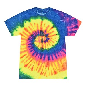 Tie Dye T-Shirts, 100% Cotton Cute Trendy Tie Dye Shirts for Men, Women, Teens, Youth, Girls & Boys, Neon Rainbow, S - 1 of 2