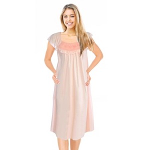 JEFFRICO Womens Short Sleeve Nightgowns Sleepwear Soft Pajama Dress Nightshirts - 1 of 4