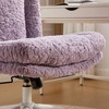Ridstar Adjustable Swivel Faux Rabbit Fur Home Office Chair with Metal Base-Purple - 4 of 4