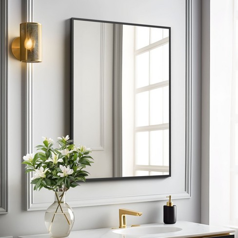 Dovelina Modern Rectangle Metal Frame Decorative Wall Mirror - 38"x24 ...