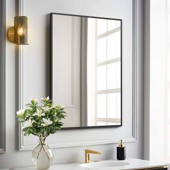 Neutypechic Modern Rectangle PS Frame Decorative Wall Mirror - 38"x24", Black