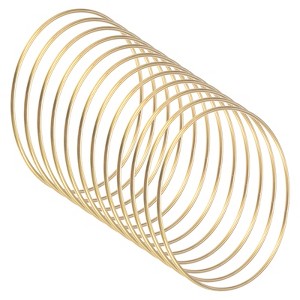 Unique Bargains Metal Electroplating Macrame Crafting Crafts Hoop 12 Pcs - 1 of 4