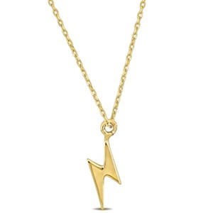 EVERLY JEWELRY | 14K Yellow Gold Lightning Bolt Pendant with Chain - 17 inch - 1 of 3
