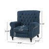 Push Back Recliner Chair with Rolled Arms, Rivet Decor and Thick Cushions - 3 of 4
