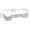 vidaXL 7 Piece Patio Sofa Set w/Cushions - Black PE Rattan, Blue Cushions, Modular Outdoor Furniture for Backyard, Terrace, Patio - 4 of 4