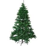 Sunnydaze Indoor Unlit Faux Tannenbaum Slim Evergreen Christmas Tree with Hinged Branches - Green