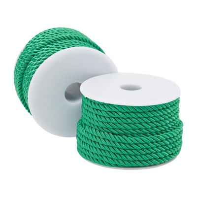 Bright Creations 2 Pack Twisted Cotton Rope for Macrame Arts and Crafts, 0.2 In Diameter (18 Yards, Green)