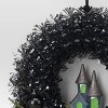 16" Lit Witchy Wreath with House Halloween Decorative Prop Black - Hyde and EEK! Boutique™ - 4 of 4