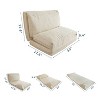 MAXYOYO Bean Bag Sofa Bed - Corduroy Floor Sofa with Washable Cover, Beige - 3 of 4