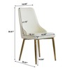 WJSHome Modern Dining Chairs Set of 6, PU Leather Accent Chairs with Gold Metal Legs for Dining Room,Kitchen , Bedroom, Living Room - 3 of 4