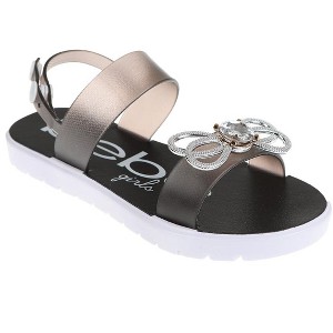 bebe Girl's Flat Sandals with Rhinestone Bow Detail and Fruit Glitter Detail - Sandals for Little Kid/Big Kid - 1 of 4