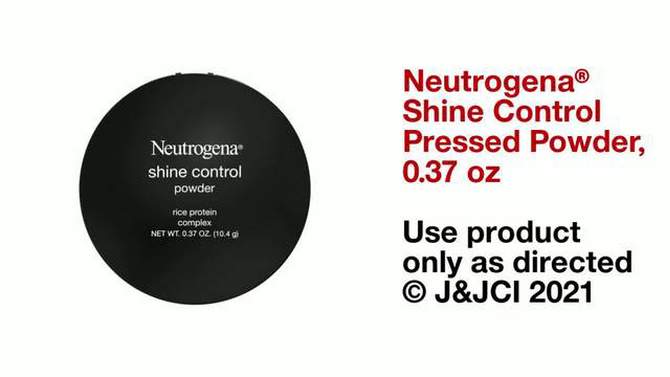 Neutrogena Shine Control Mattifying Face Powder, Lightweight &#38; Oil-Absorbing Powder with Application Sponge - Light Beige - 0.37oz, 2 of 8, play video