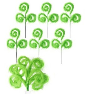 Aoibox 6 pcs 17 inch green furry Christmas tree topper picks with spiral stems for tree decorations wreaths and holiday centerpieces - 1 of 4