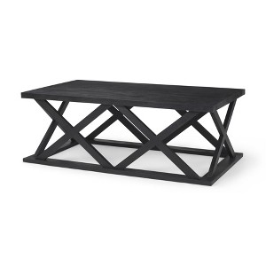 HomeRoots 48" Black Solid Wood Geo Frame Coffee Table - 1 of 4