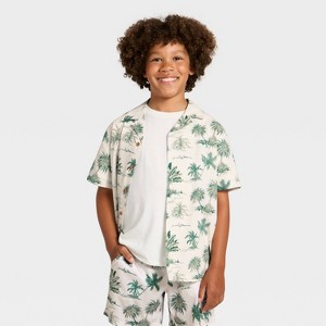 Grayson Threads Kids Boys' Short Sleeve Floral Printed Button-Down Shirt - 1 of 3