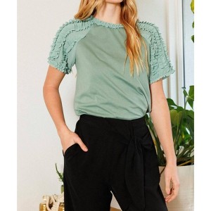 Women's Ruffle Knit Top - Oddi - 1 of 2