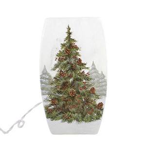 Stony Creek 7.75 In Adorned Evergreen Med Vase Electric Winter Christmas Novelty Sculpture Lights - 1 of 3