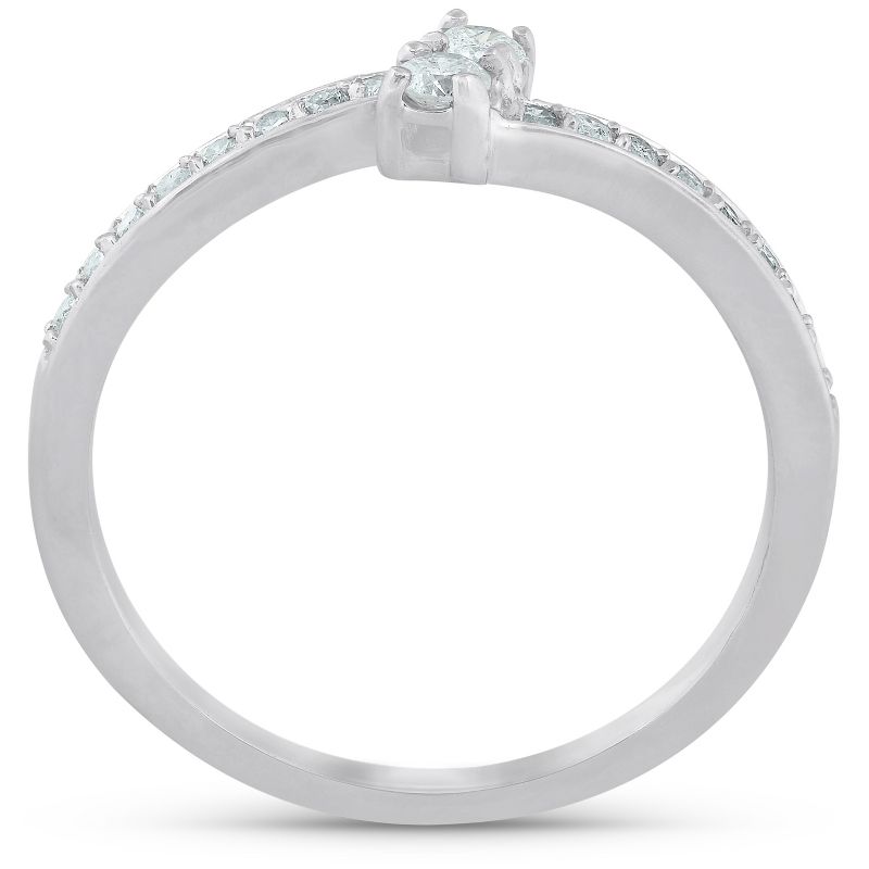 Pompeii3 1/4 Ct Two Stone Diamond Engagement Forever Us Ring White Gold Anniversary Band, 3 of 5