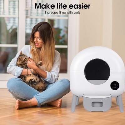 Automatic Cat Litter Box Self Cleaning With 2.2Lb-23Lb Cat Can Use, Cat Box Robot Extra Large, Cat Box Self Cleaning With App Control-Cuddlewood