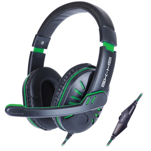 : And Infiltrate™ Target Gx-h5. Gaming Microphone, Enhance Rotating Stereo Black With Green, Headset