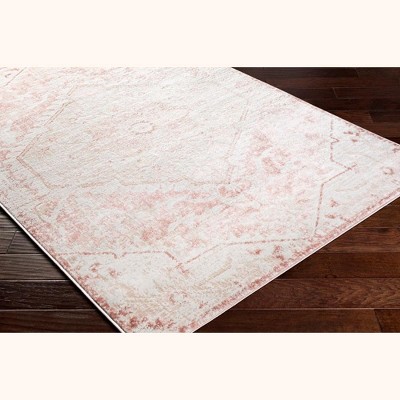 Baflo Blush and Light Gray Synthetic Fur Rectangular Rug 7'9" x 9'6"