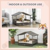 Wicker Dog House Outdoor with Canopy, Rattan Dog Bed with Water-resistant Cushion, Raised Dog Bed for Small, Medium Dogs up to 66 lbs, 19.75" in - 4 of 4