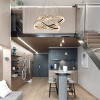 BAOURE Modern LED Chandelier 2 Ring 23.6in Grey Pendant Lighting  for Kitchen Island Dimmable LED Pendant Ceiling Light with Remote for Dining Room - 3 of 4
