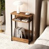 3 Tier Industrial Side Table for Small Spaces, Narrow Wood End Table with Storage Shelves, Slim Nightstand Bedside Furniture - 3 of 4