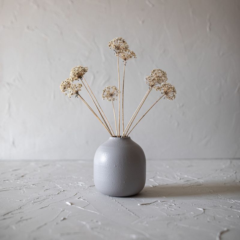Textured Vase Gray Metal - Foreside Home & Garden, 2 of 6