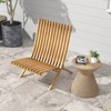 Tangkula 2 PCS Folding Patio Chair Teak Wood Outdoor Lounge Chair w/ Slatted Seat & Backrest - 3 of 4