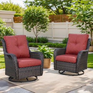 Gymojoy Outdoor Swivel Patio Chairs All-Weather Patio Swivel Glider Chairs Set of 2 - 1 of 4
