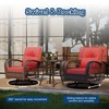 3 Pieces Patio Wicker Glider Chairs, Outdoor Swivel Rockers Patio Chairs Set of 2 with Thickened Cushions and Glass Coffee Table - 3 of 4