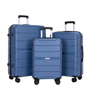 Belatt 3-Piece Hardshell Luggage Set (20/24/28") - TSA Lock, PP Lightweight Spinner Wheels, Adjustable Pull Rod & Name Card - 1 of 4