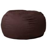 Emma and Oliver Oversized Solid Brown Refillable Bean Bag Chair for All Ages
