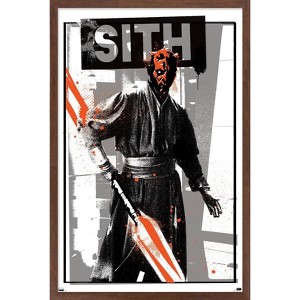 Trends International Star Wars: The Phantom Menace - Darth Maul Glitch Framed Wall Poster Prints - 1 of 4
