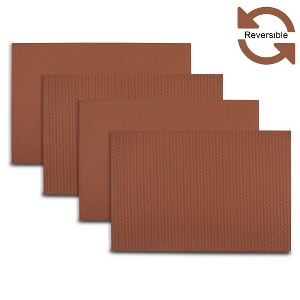Dainty Home Hudson Reversible Premium Vegan Leather 12" x 18" Placemats Set of 4 - 1 of 3