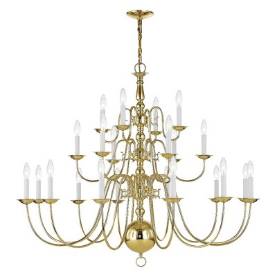 Livex Lighting Williamsburgh 22 - Light Chandelier in  Polished Brass