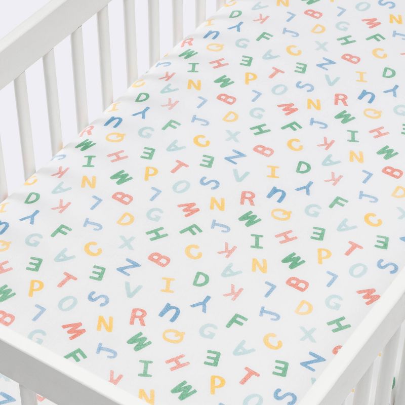 Fitted Crib Sheet Alphabet - Cloud Island&#8482; - Primary Colors, 3 of 6