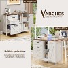 Lateral File Cabinet with 3 Drawers and Open Storage Shelf, Large Wood Printer Stand - 4 of 4