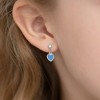 Girls' Turquoise CZ Heart Dangle Screw Back Sterling Silver Earrings - In Season Jewelry - 3 of 4