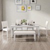 Mshliw Vintage 6-Piece Extendable Dining Table Set with 4 Upholstered Chairs and Bench, 59–72 Inch Kitchen Table Set with Distressed Finish - 2 of 4