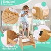 Itopfox Wooden Step Stool for Kids with Non-Slip Pads and Handles, Dual Height Toddler Stool for Bathroom and Kitchen, Sturdy Bamboo Design Supports - 3 of 4