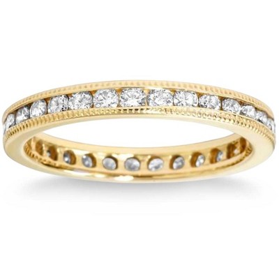Pompeii3 1ct Channel Set Diamond Eternity Ring 14K Yellow Gold