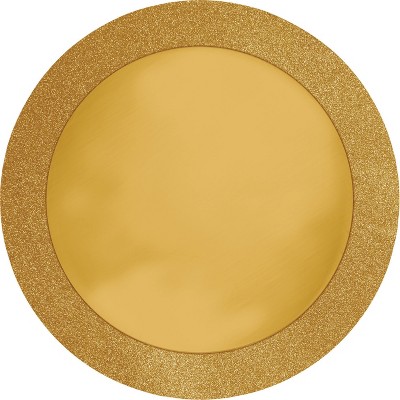 Round Gold Placemats with Glitter Border, 8 pk